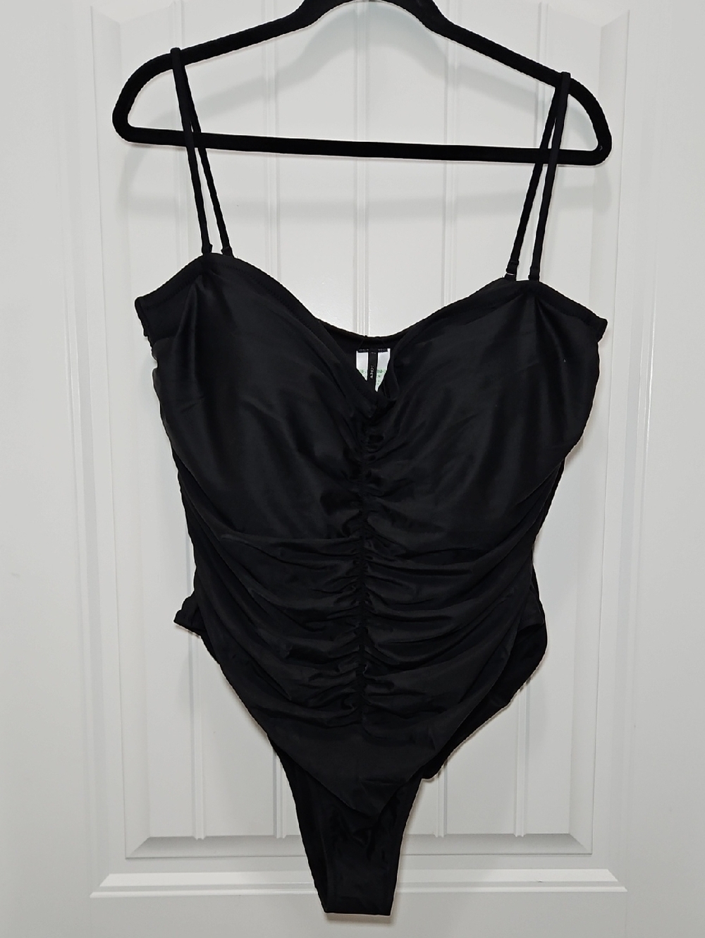 J.Crew One Piece Swimsuit Size 22 New Black Ruched.